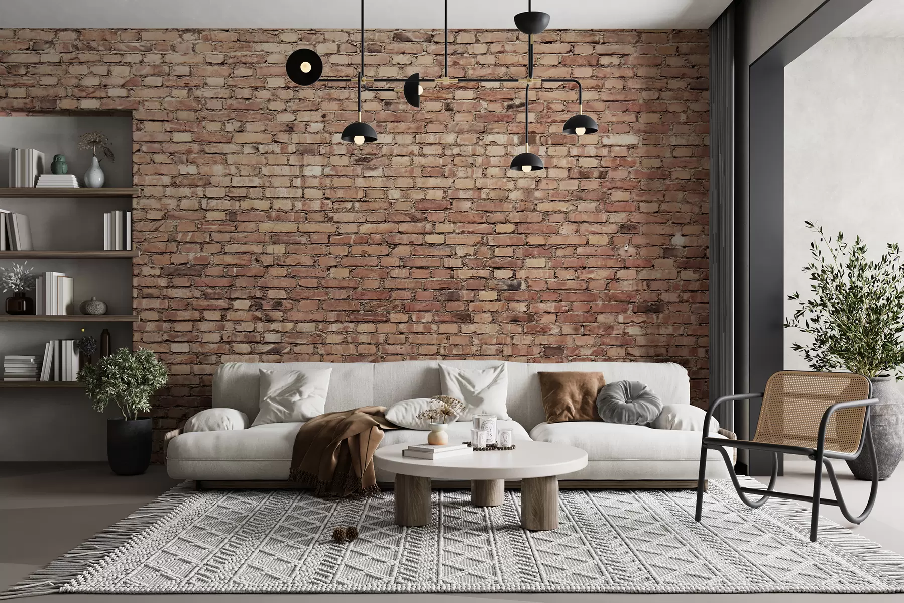 Fototapet Tapeter i brunt tegel u53032