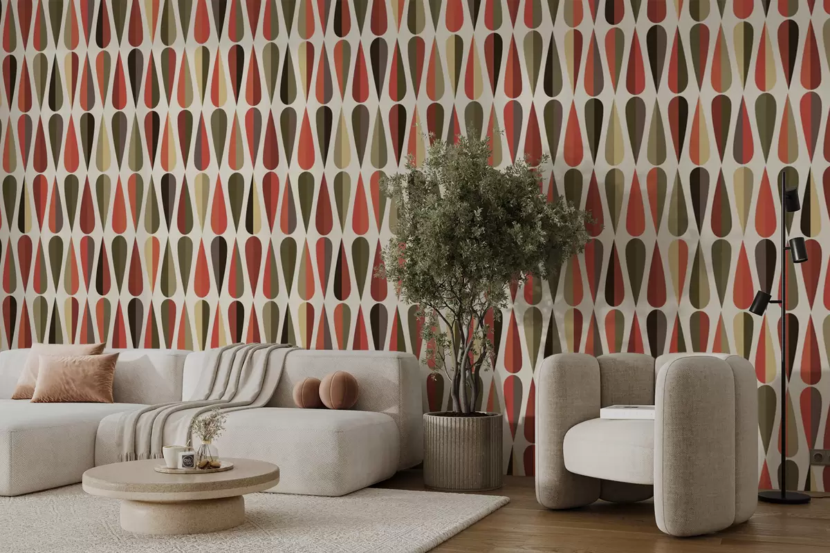 Fototapet Retro 70-talsdroppar u51626