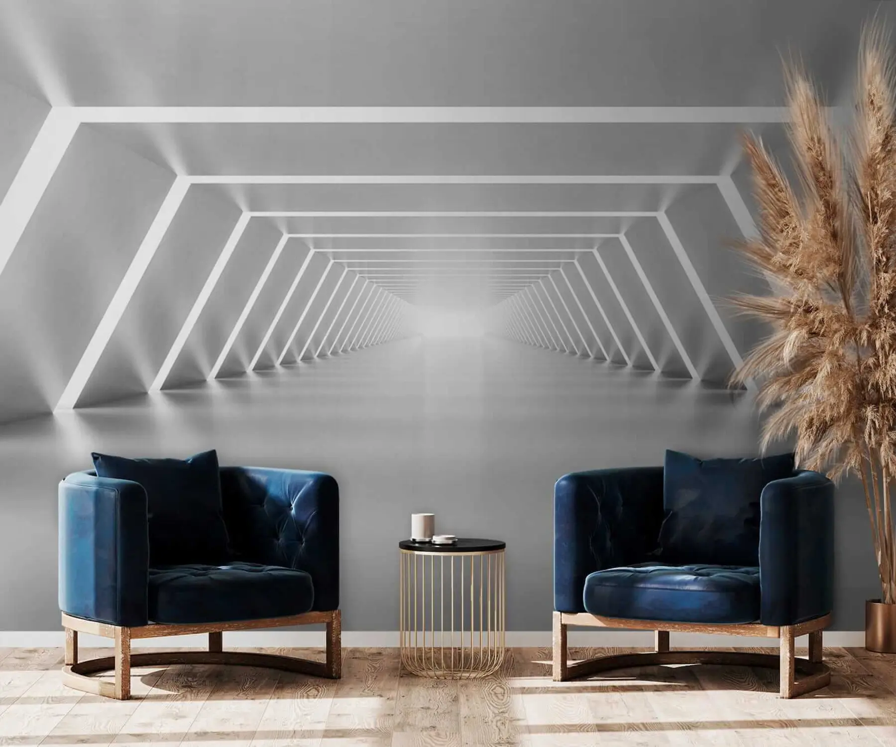 Fototapet Grå tunnel u03369