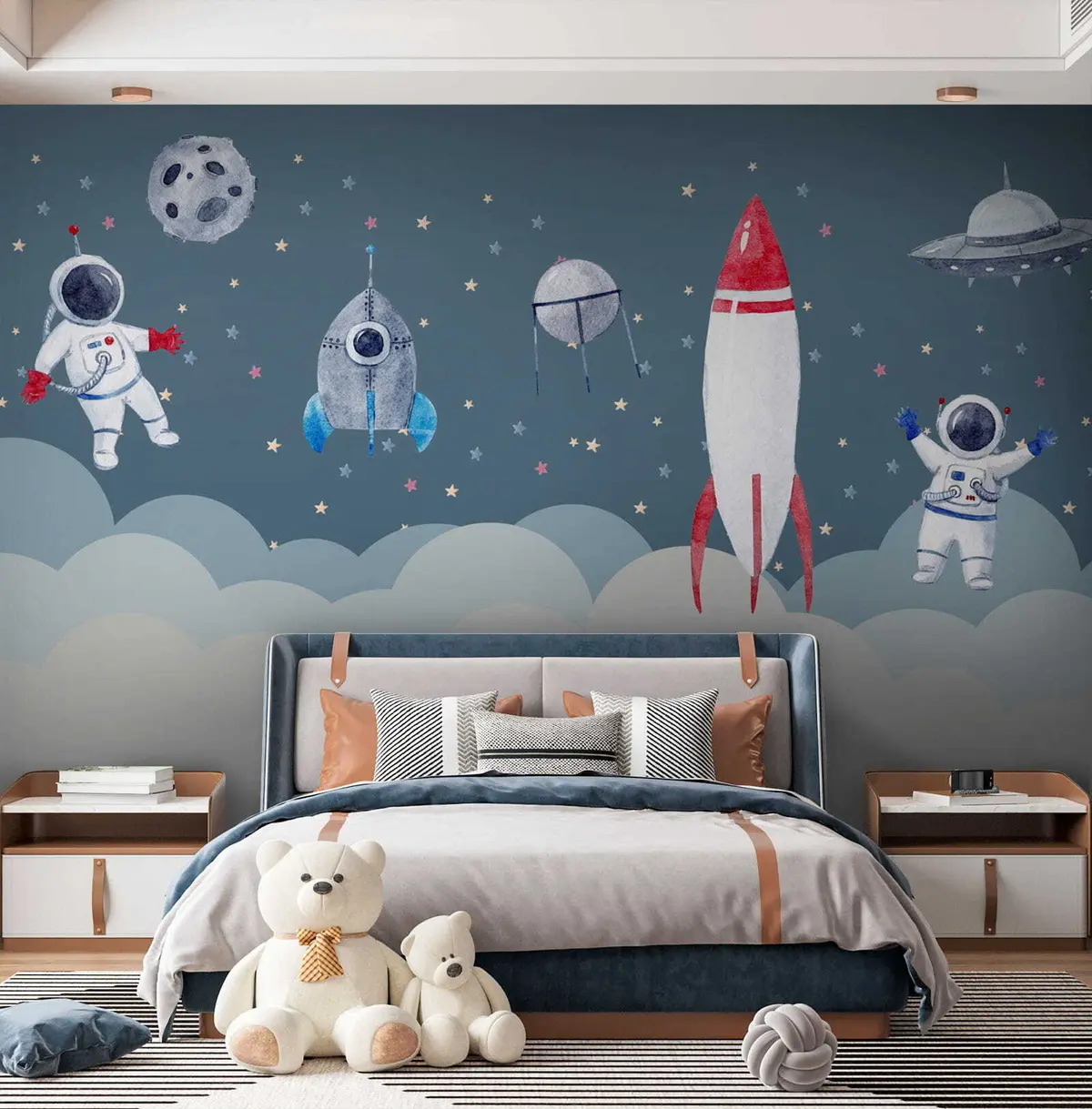 Fototapet Kosmonauter i barnkammaren u09813