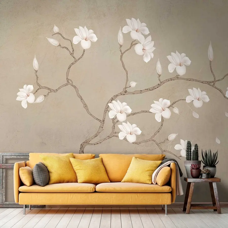 Fototapet Det blommande trädet av magnolia u17493