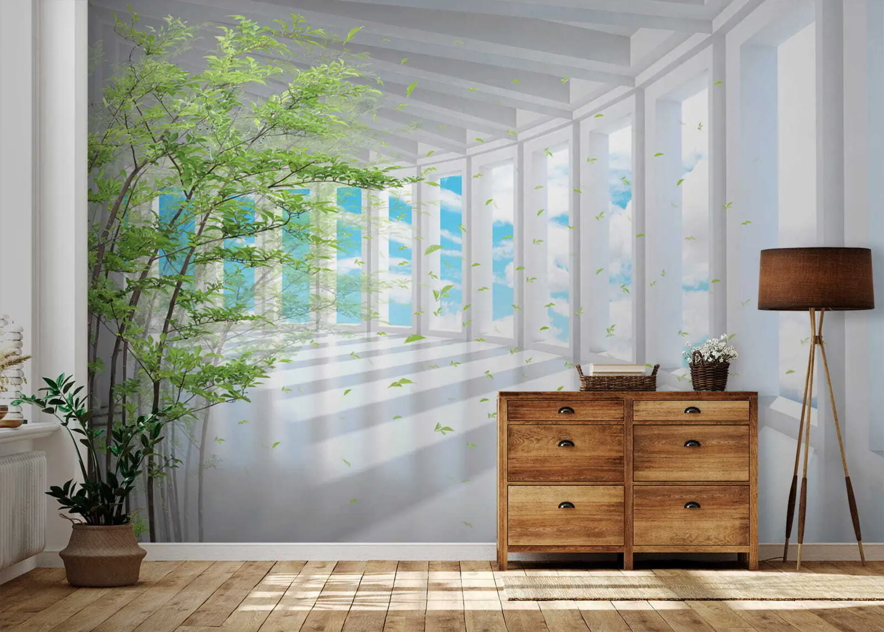 Fototapet Tunnel med molnvy u29922