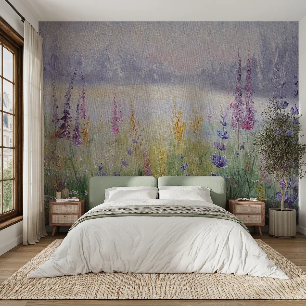 Fototapet Blomsteräng, oljemålning u30067