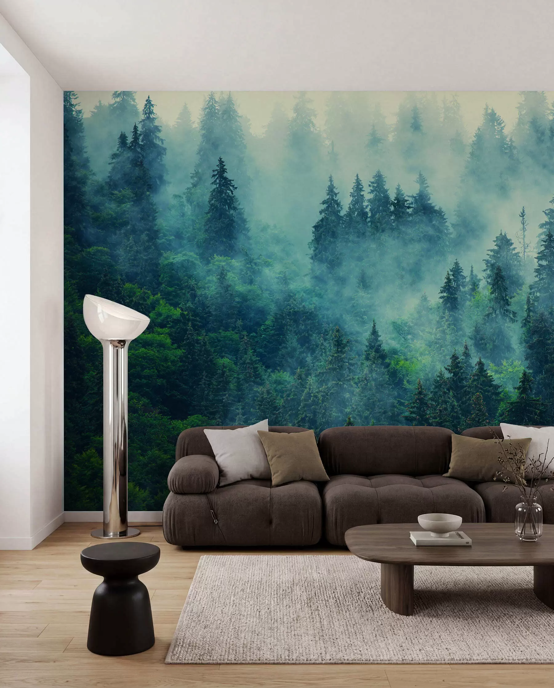 Fototapet Dimmig skog på morgonen u33150