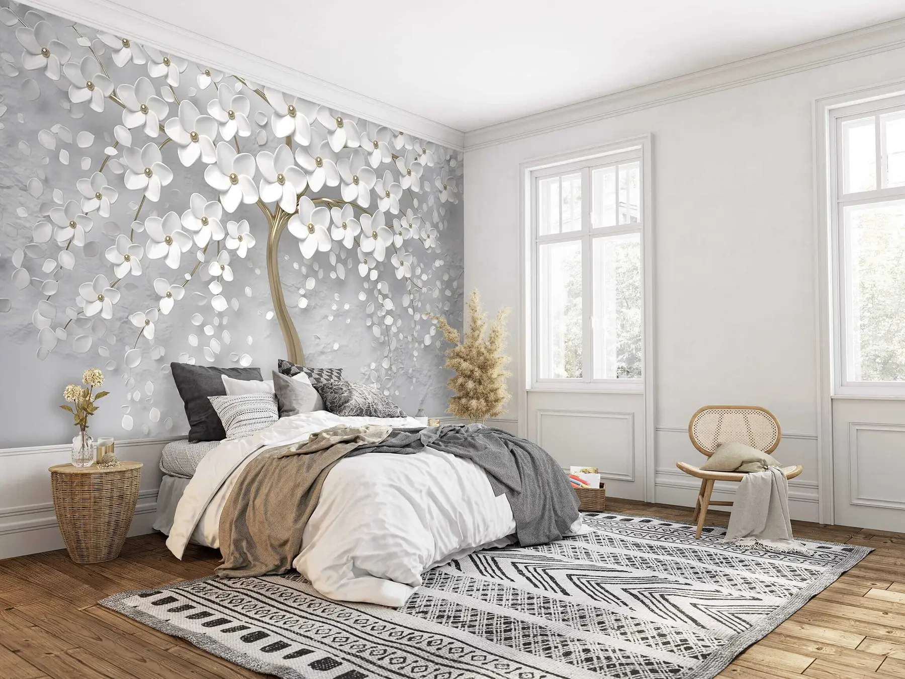 Fototapet Blommande träd med stora blommor u37065
