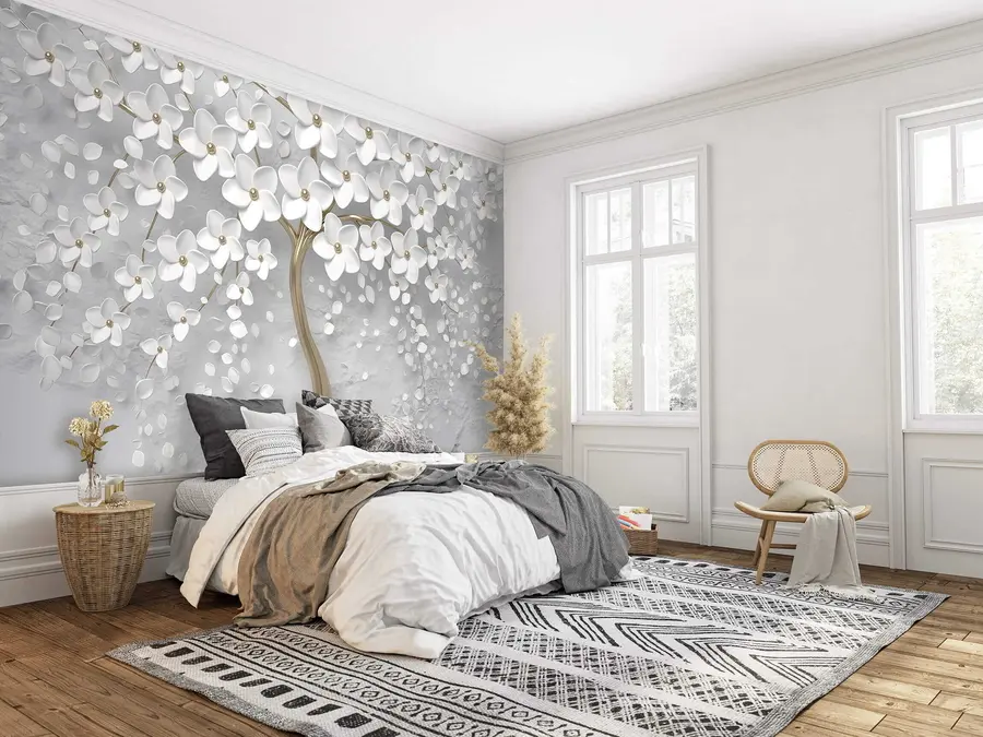 Fototapet Blommande träd med stora blommor u37065