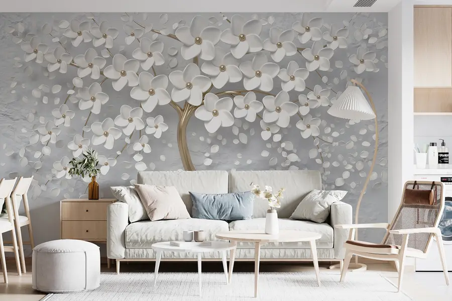 Fototapet Blommande träd med stora blommor u37065