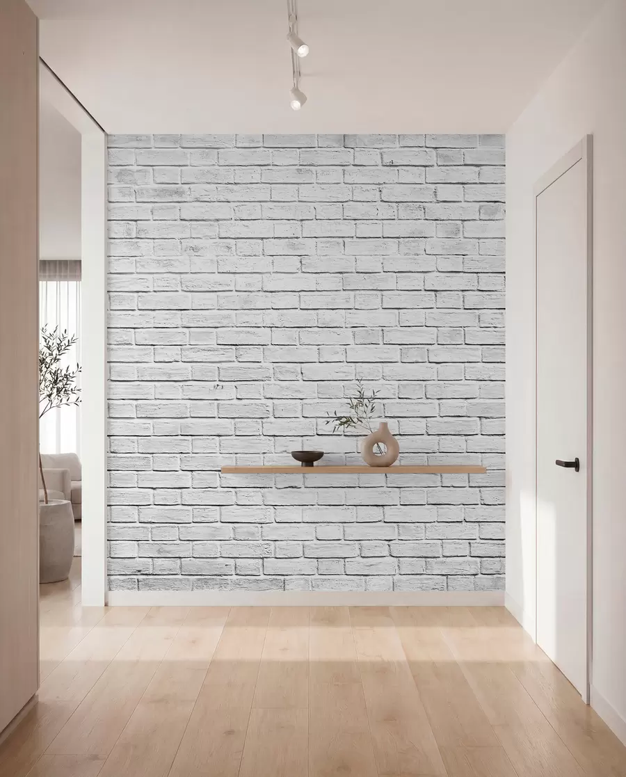 Fototapet Vit tegelvägg u54004