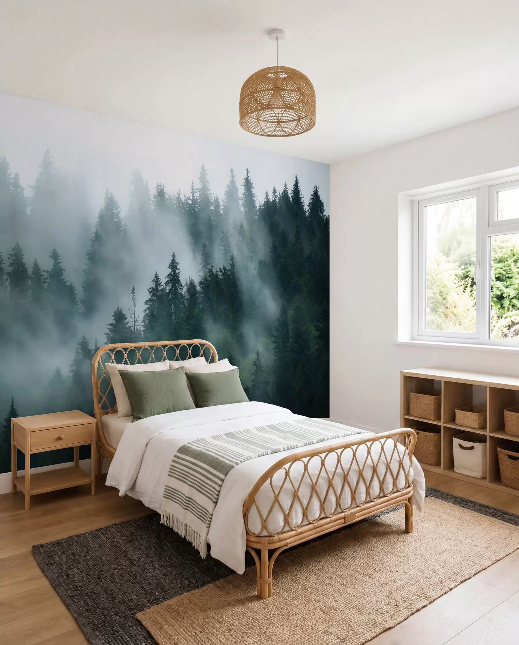 Fototapet Skog i smaragdgrönt u57914