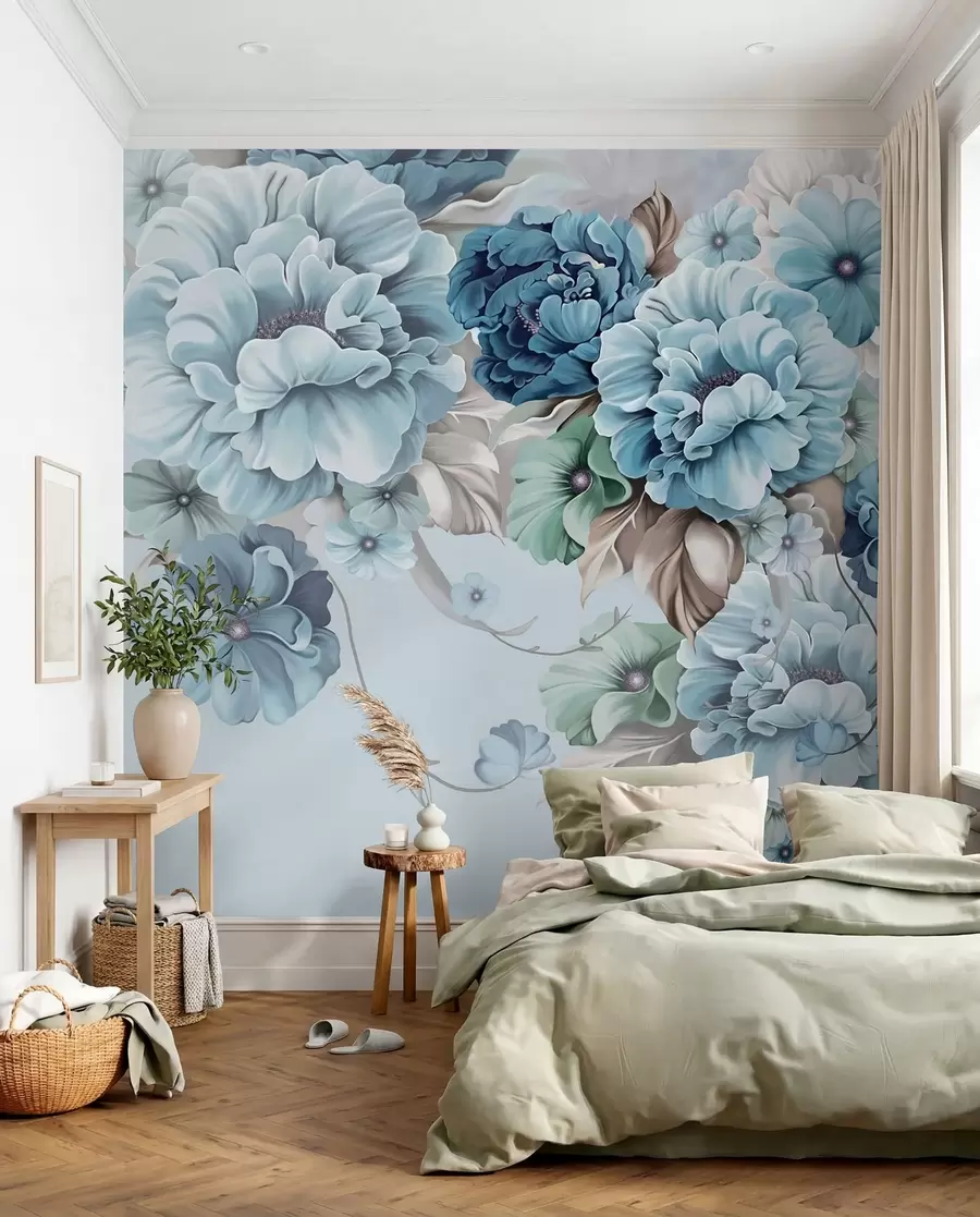 Fototapet Bukett av blå blommor u59900