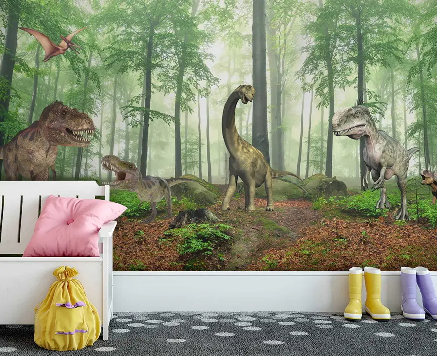 Fototapet Dinosaurier i skogen u60039