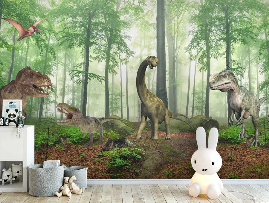 Fototapet Dinosaurier i skogen u60039