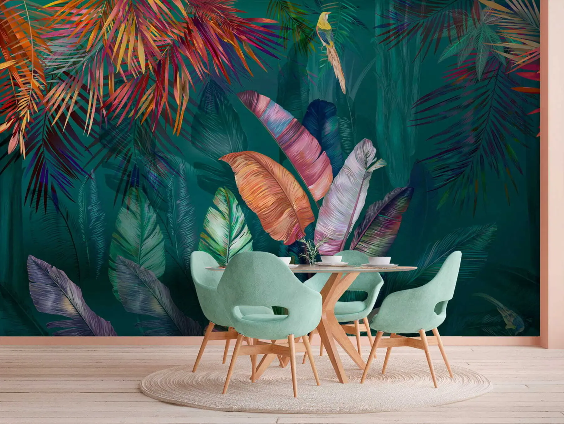 Fototapet Ljusa bananblad u60120