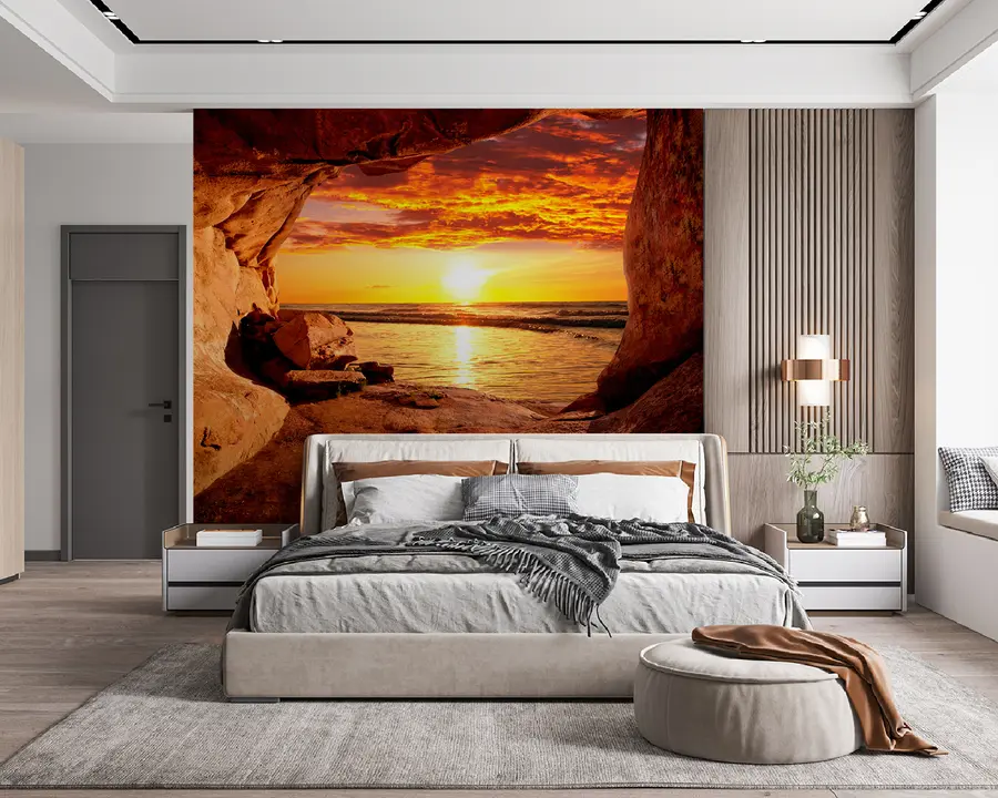 Fototapet Solnedgång i klipporna u60242