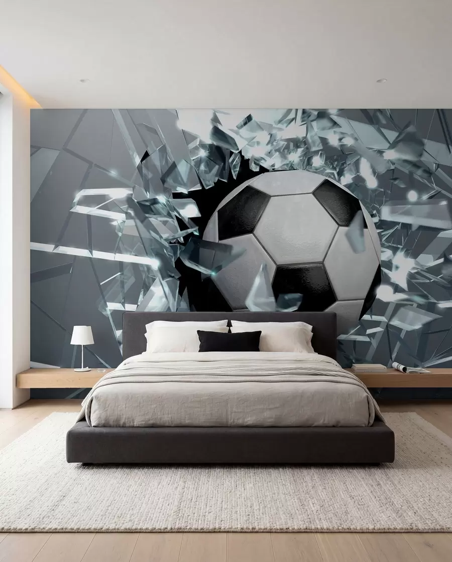 Fototapet Fotboll krossar glas u64581