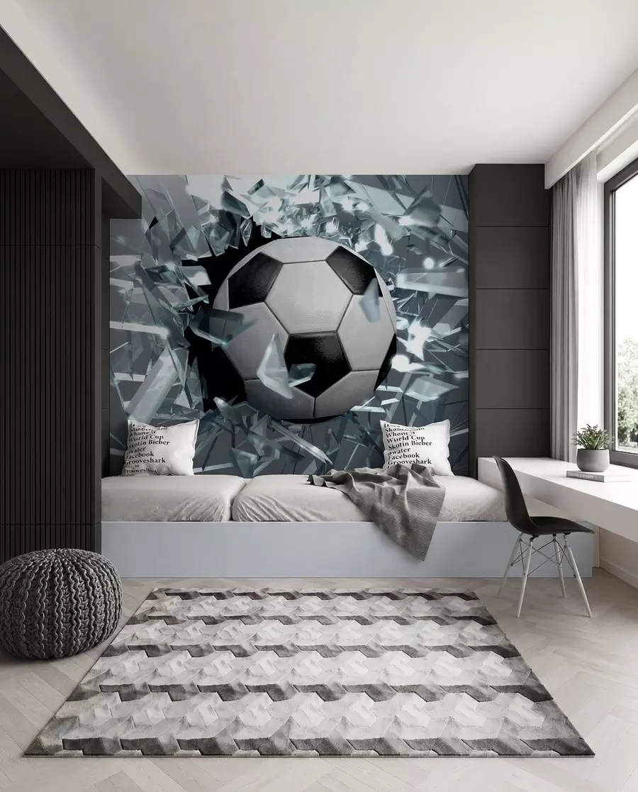 Fototapet Fotboll genom glas u64581