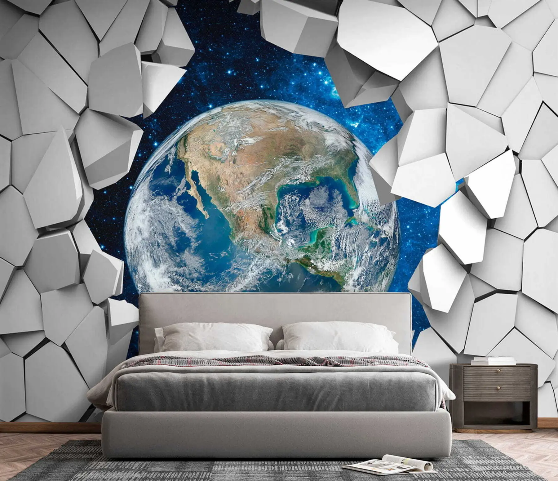 Fototapet 3D-vägg och planet u77808