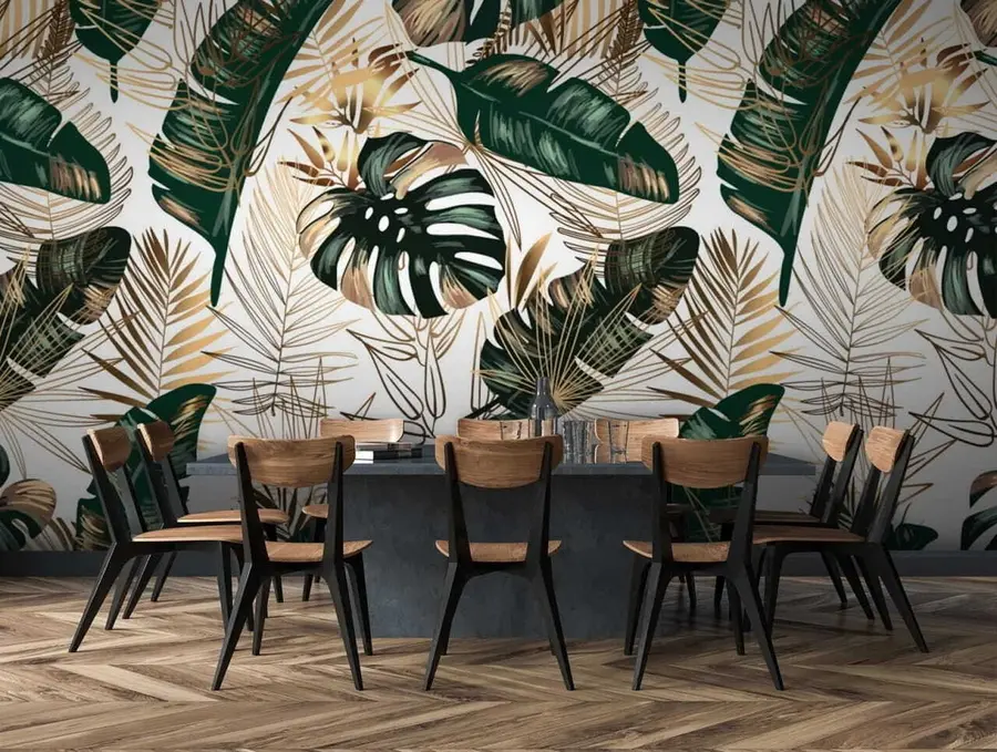 Fototapet Bananblad och palmblad u53279