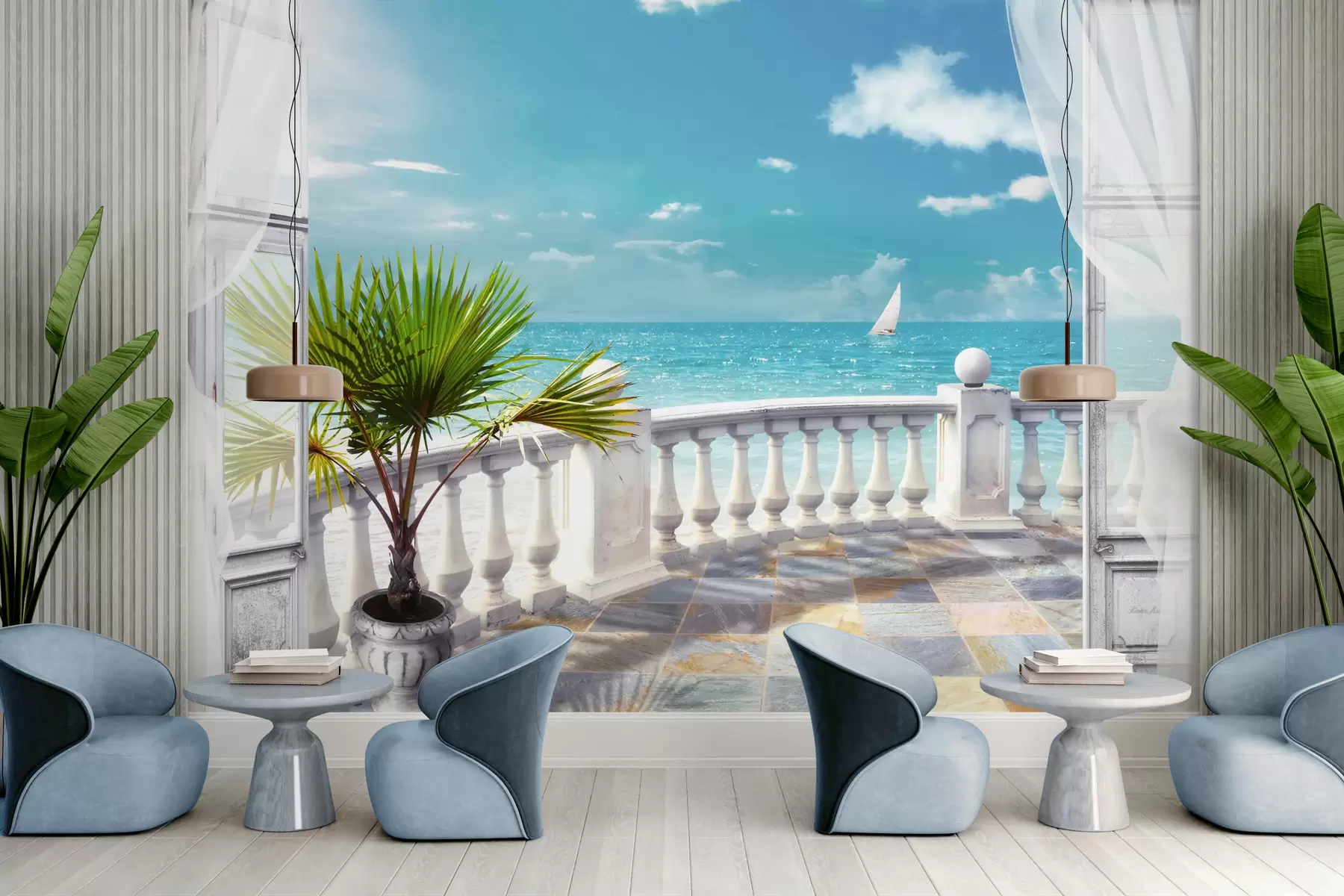 Fototapet Vatten, moln och himmel u26132