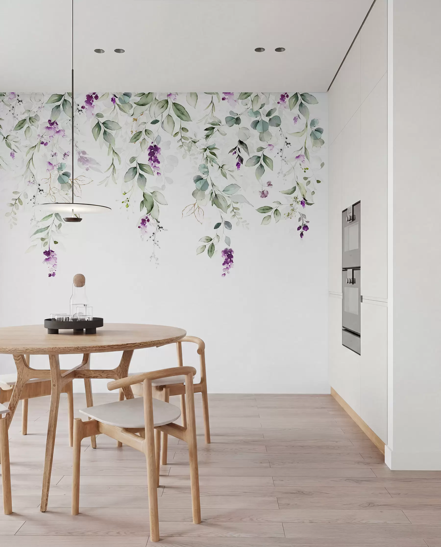 Fototapet akvarellkomposition med lavendelblommor u99687