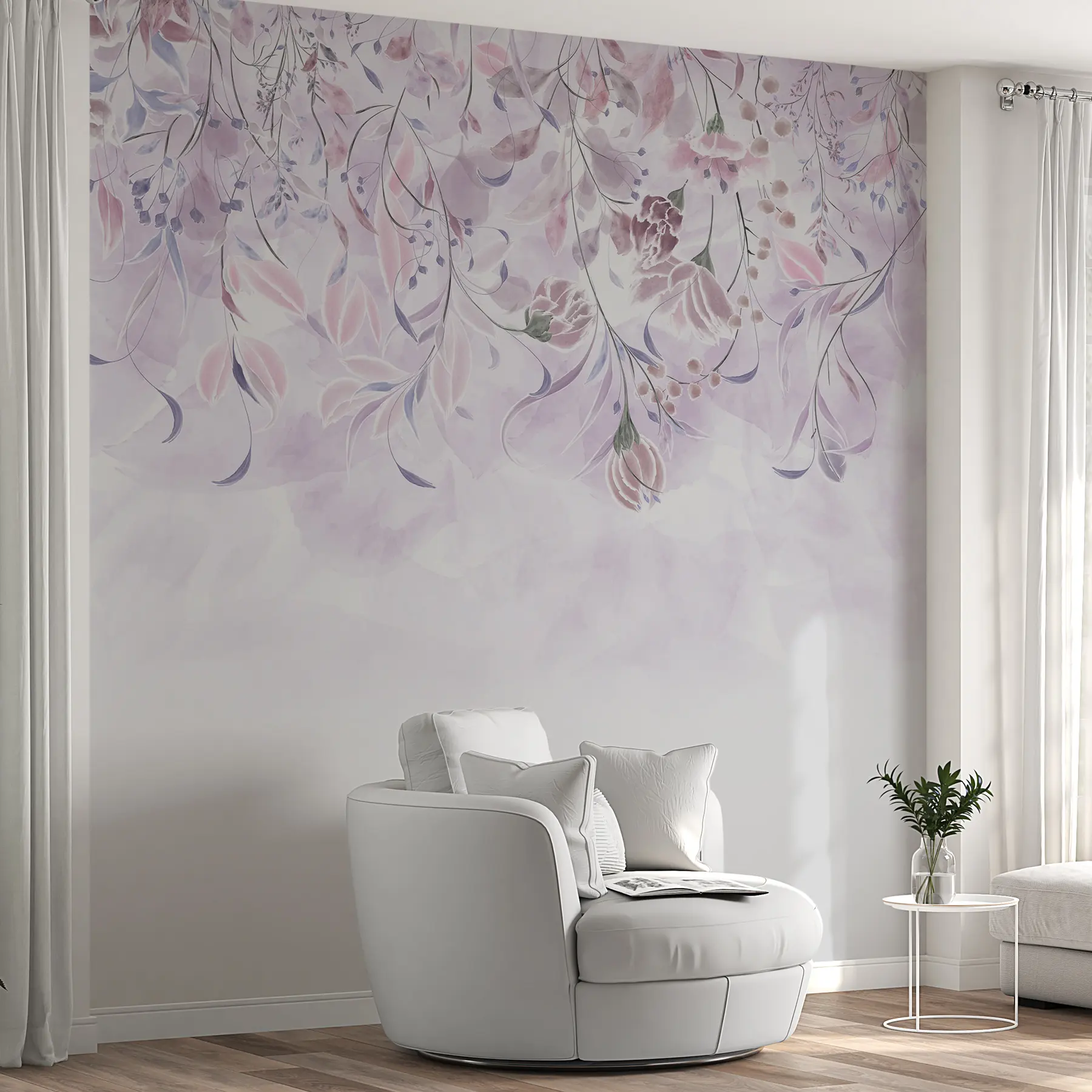 Fototapet Fina blommor i lila färger w00072
