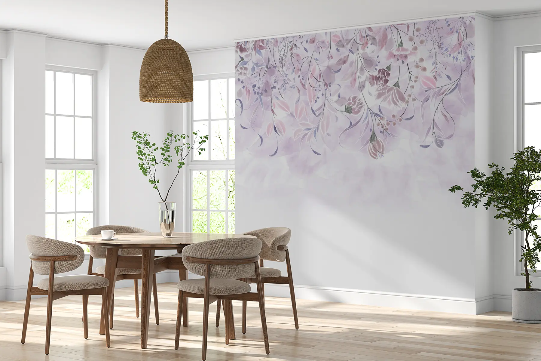 Fototapet Fina blommor i lila färger w00072