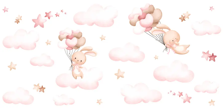 Fototapet Söt kanin och ballonger u95399d2