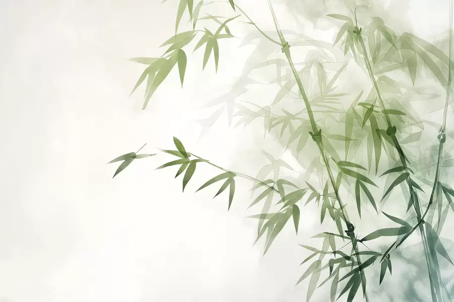 Fototapet Grenar med löv akvarell w00687