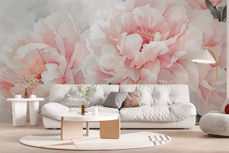 Fototapet Stora fina rosa blommor w00870