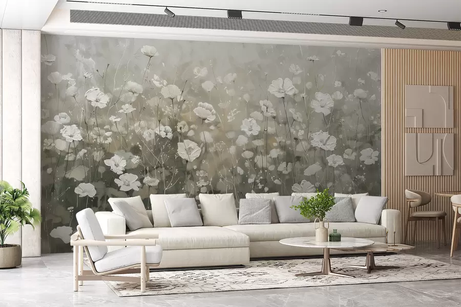 Fototapet Ett fält av vilda blommor w00871