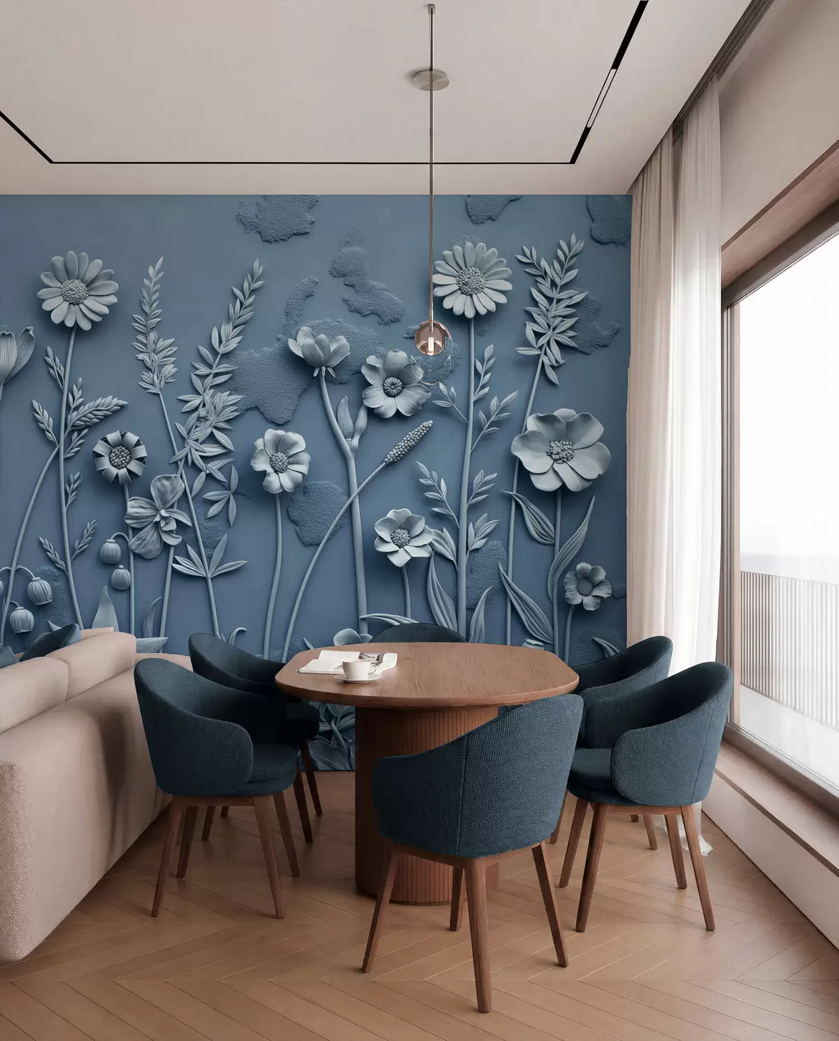 Fototapet Blå ängsrelief w07869