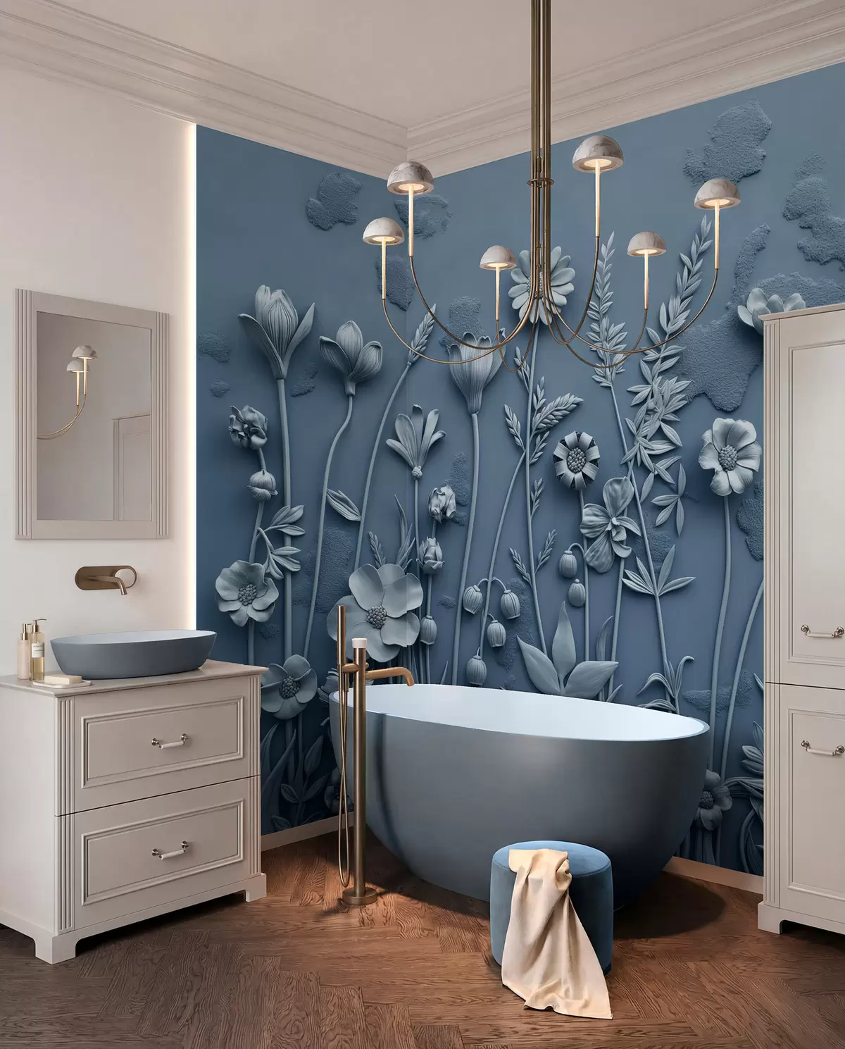 Fototapet Blå ängsrelief w07869