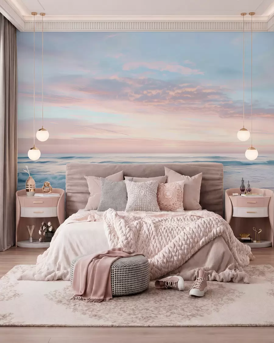 Fototapet Lugn vall vid havet w07935