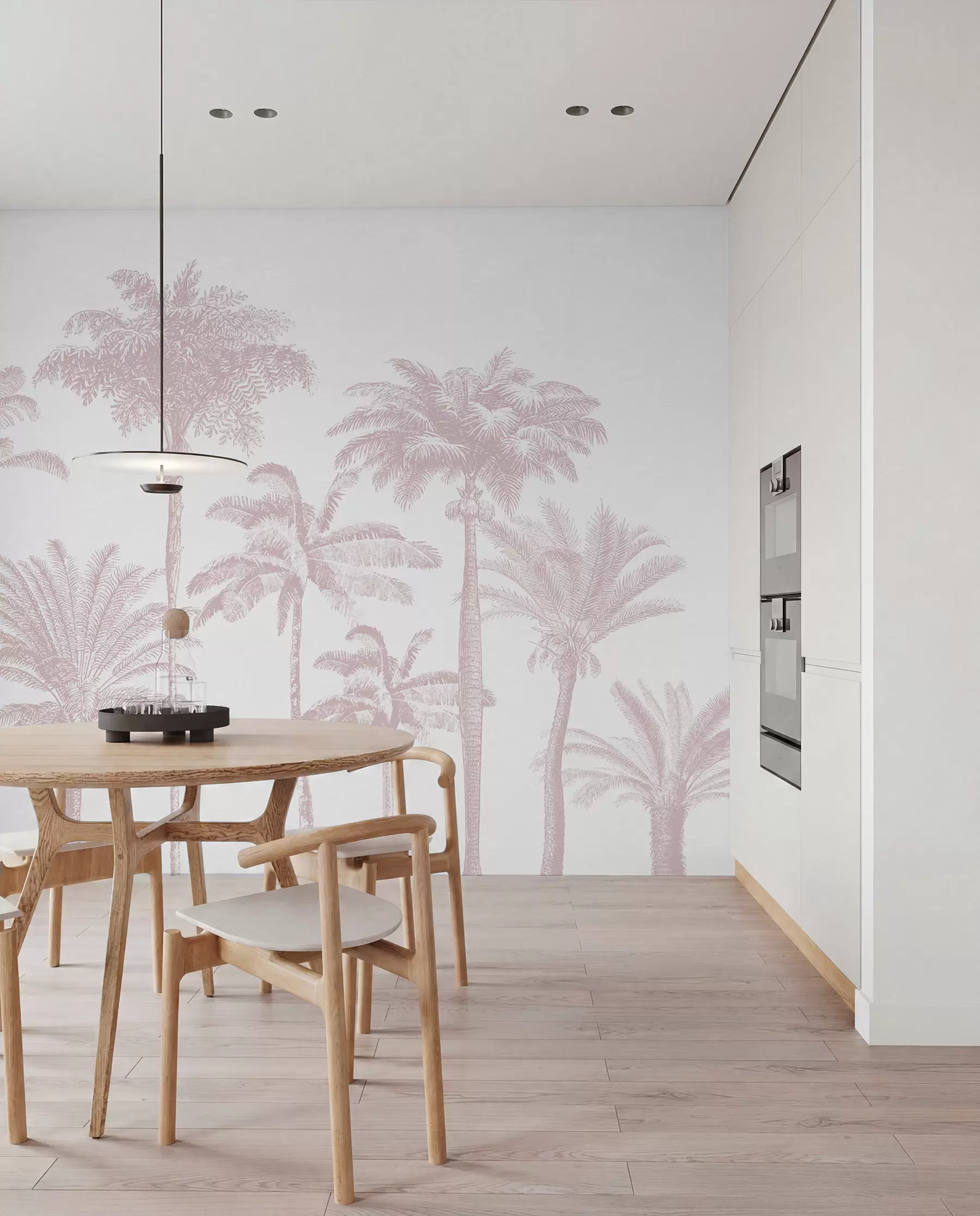 Fototapet Palmlund i rosa w08111v1