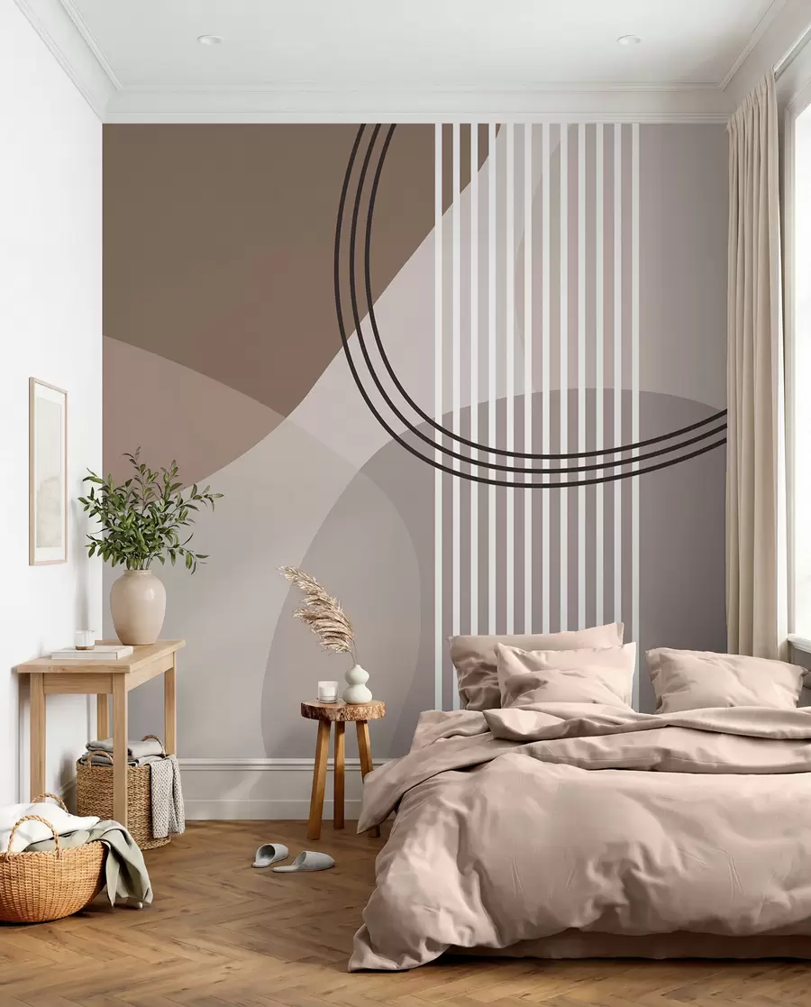 Fototapet Omloppsbana i taupe w08173