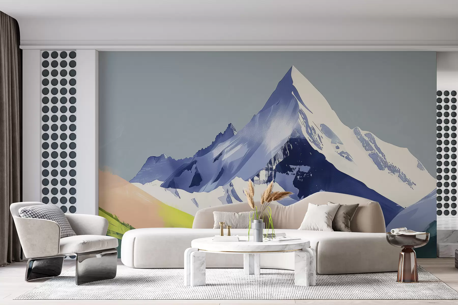 Fototapet Bergslandskap med penseldrag w01394