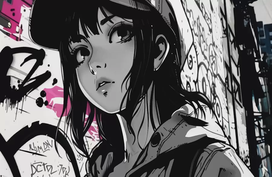 Fototapet Anime tjej w00973