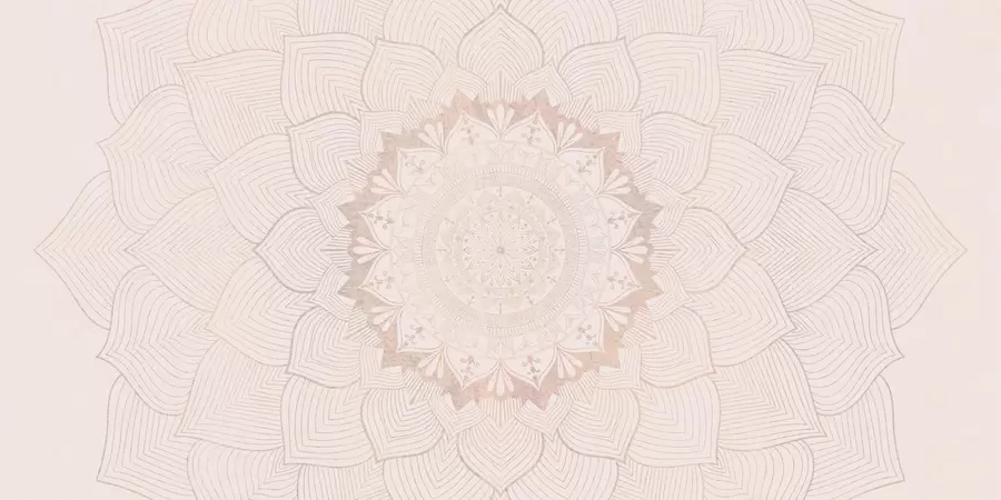 Fototapet Rund mandala, tapet för yoga utrymme eller för att harmonisera personligt utrymme. Väggmandala i varma pastellfärger på en texturerad oregelbunden bakgrund w01088