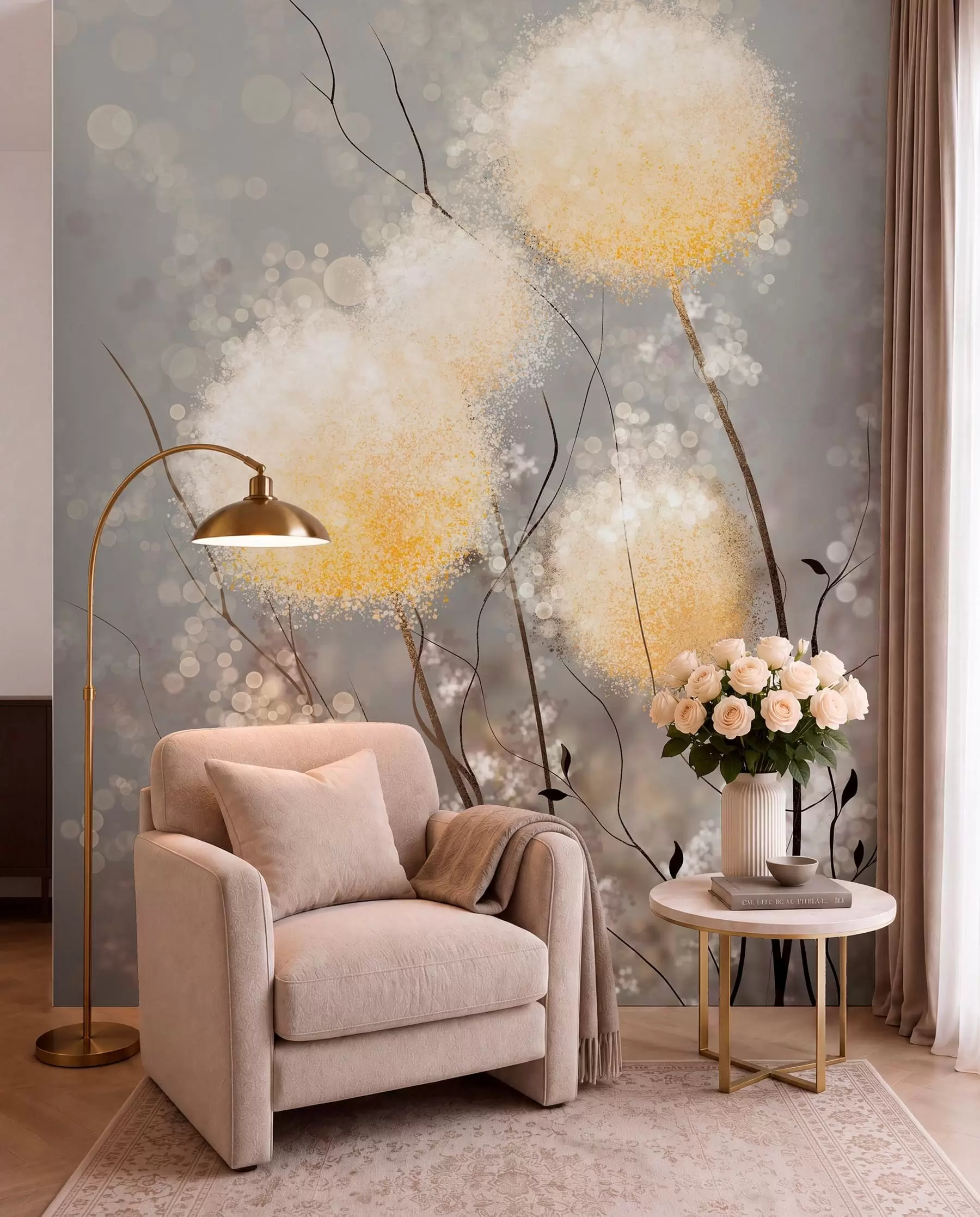 Fototapet Fairy maskros blommar u33910