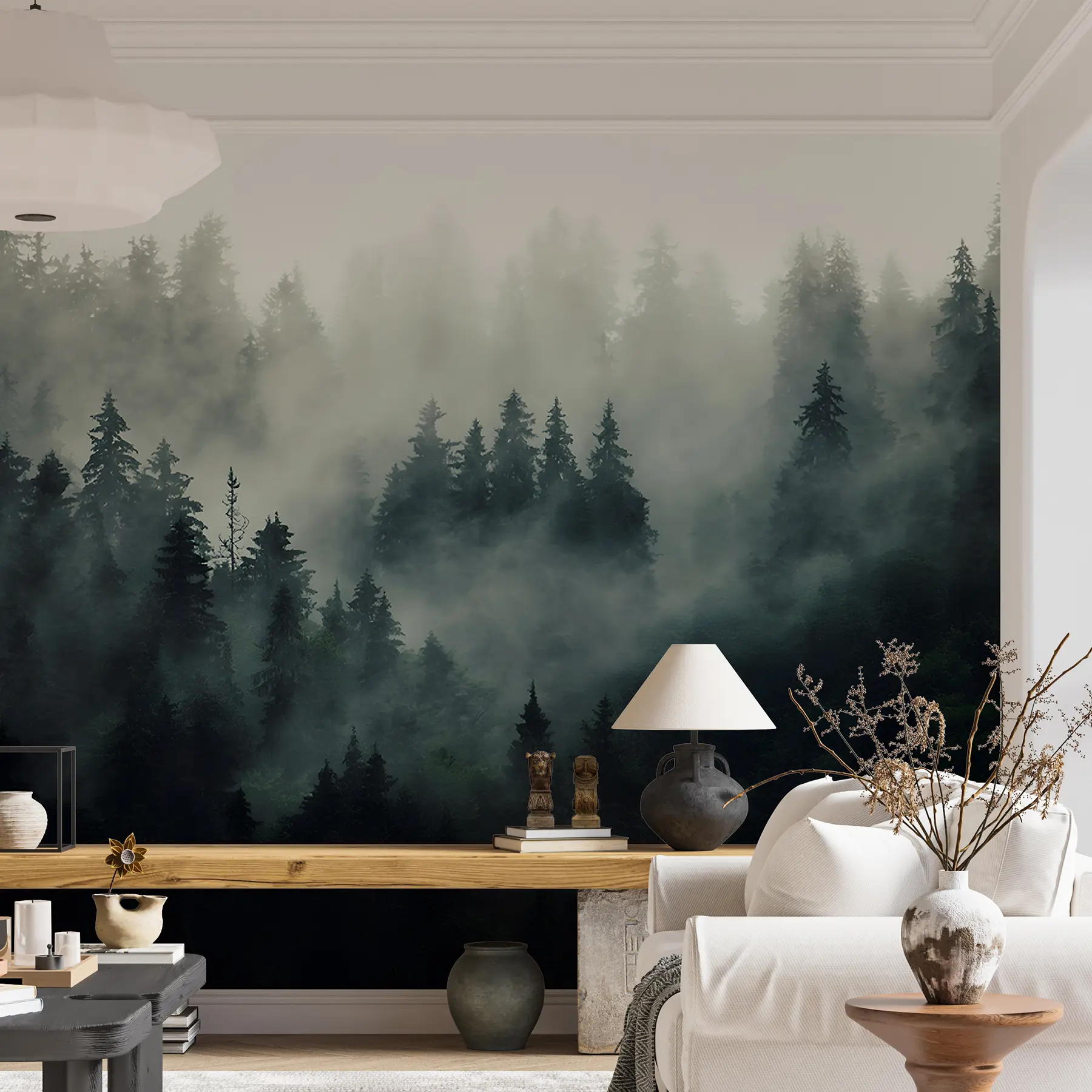 Fototapet Dimmig morgon, skog u36439