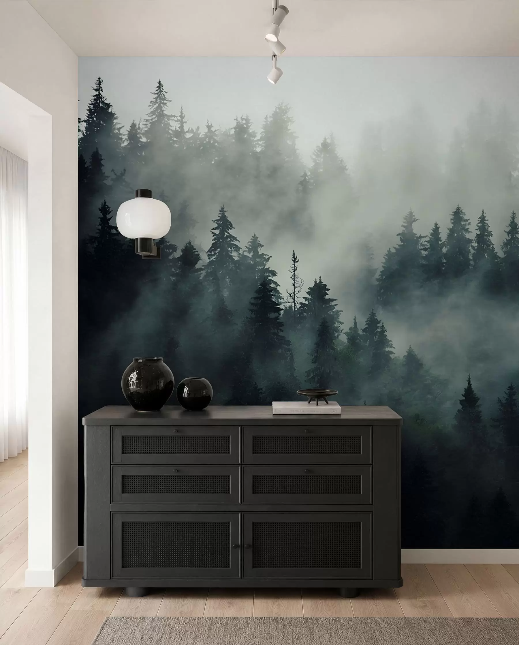 Fototapet Dimmig morgon, skog u36439