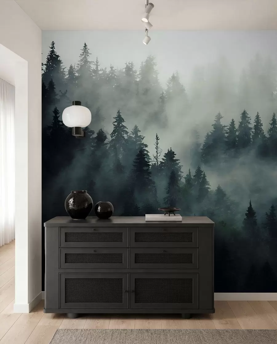 Fototapet Dimmig morgon, skog u36439