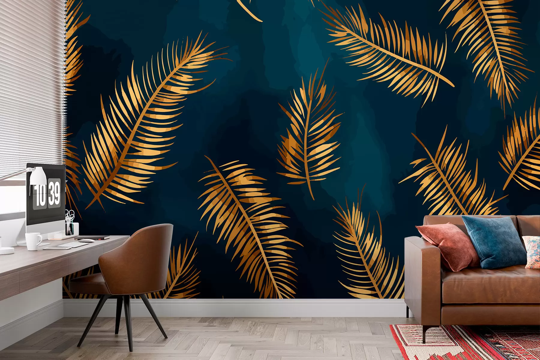 Fototapet Målade löv w01743