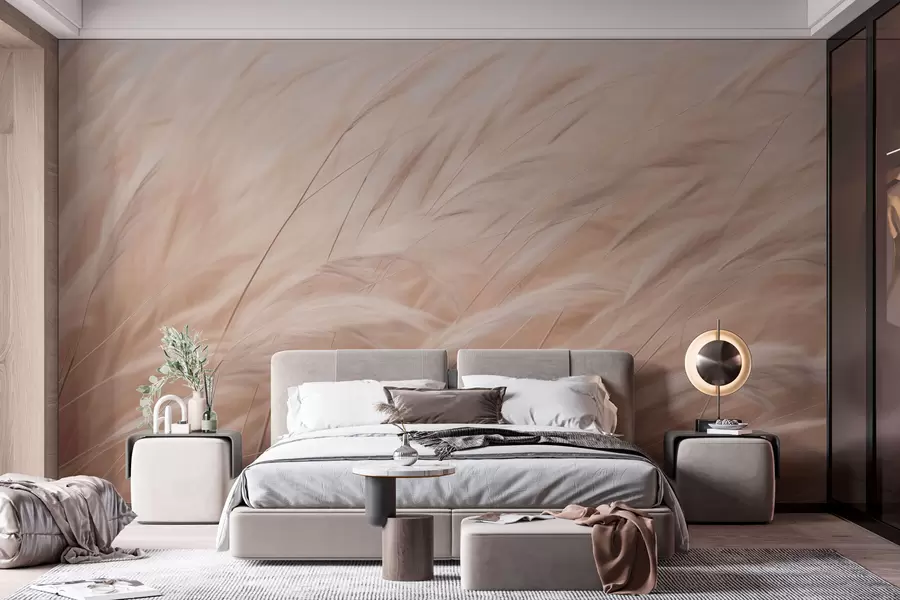 Fototapet Beige ax av åkergräs w01719v1
