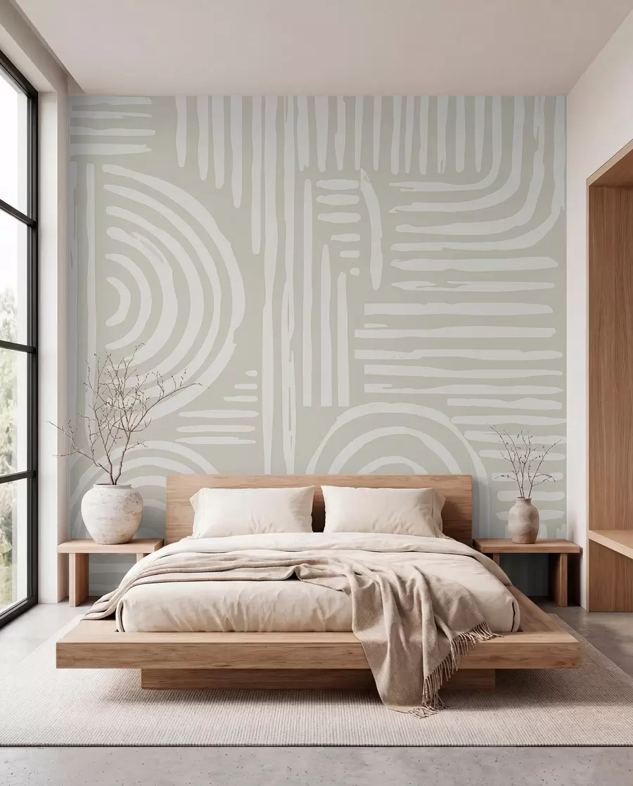 Fototapet Boho-design i mjuka färger w01919