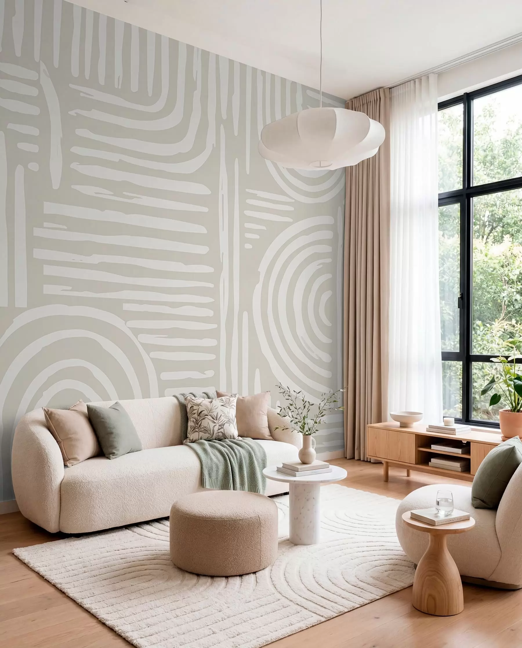 Fototapet Boho-design i mjuka färger w01919