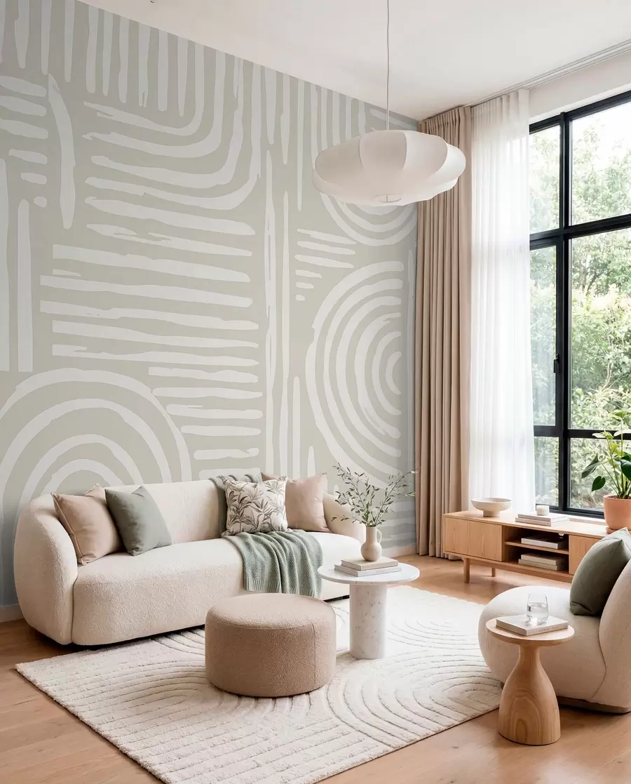 Fototapet Boho-design i mjuka färger w01919