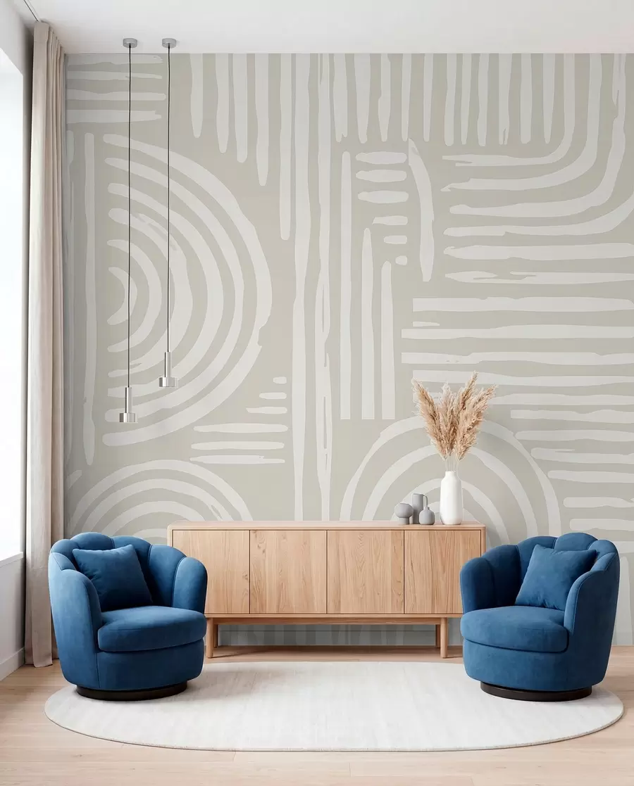 Fototapet Boho-design i mjuka färger w01919