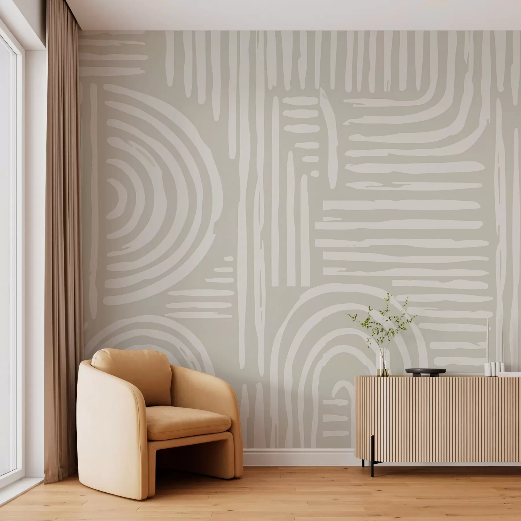 Fototapet Boho-design i mjuka färger w01919