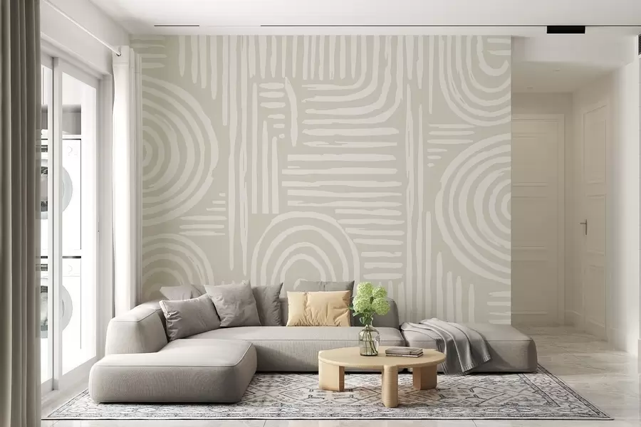Fototapet Boho-design i mjuka färger w01919